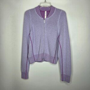 lululemon athletica Lavender Zip-Up Sweater with Pink Trim